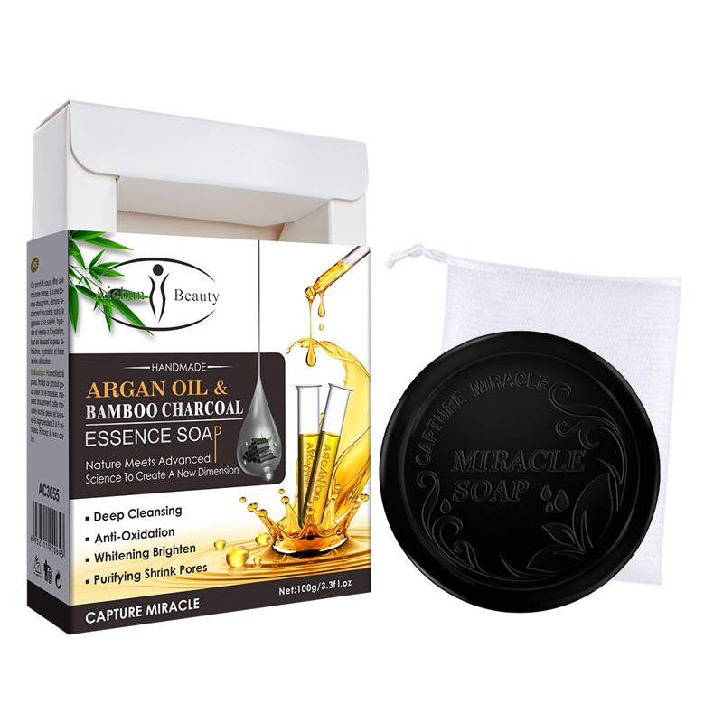 [AICHUN BEAUTY] Мыло-эссенция для лица и тела АРГАНОВОЕ МАСЛО / ДРЕВЕСНЫЙ УГОЛЬ Argan Oil Charcoal EssenceSoap,100 г