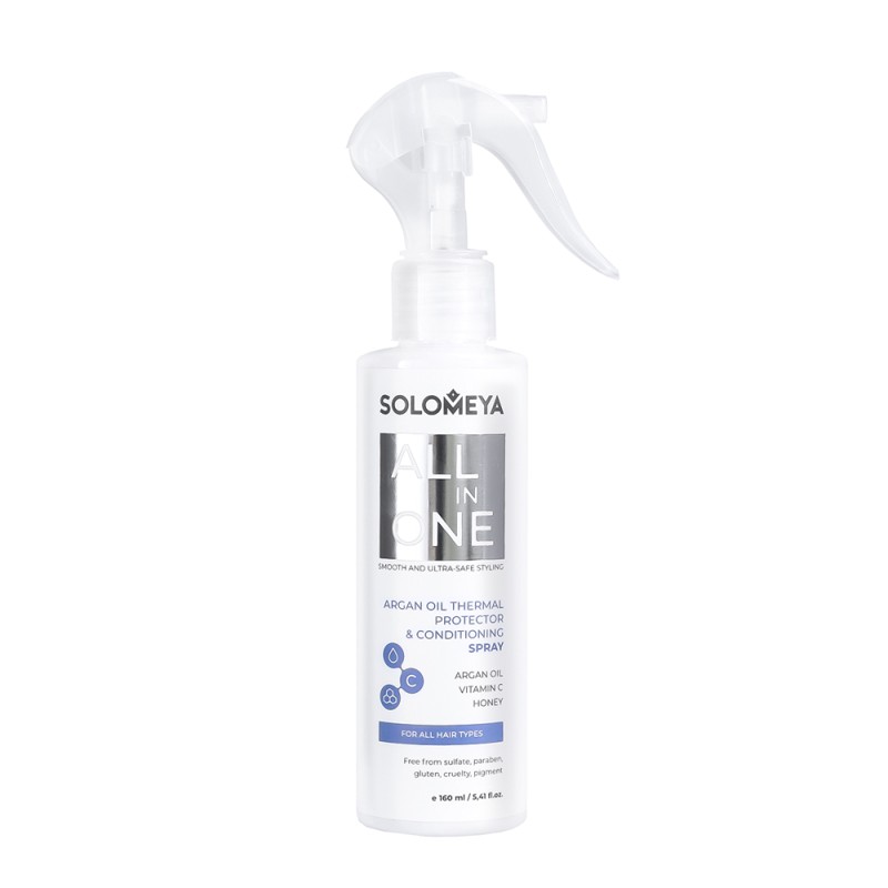[SOLOMEYA] Спрей-термозащита АРГАНОВОЕ МАСЛО Argan Oil Thermal Protector&Conditioning Spray ALL in One, 160 мл