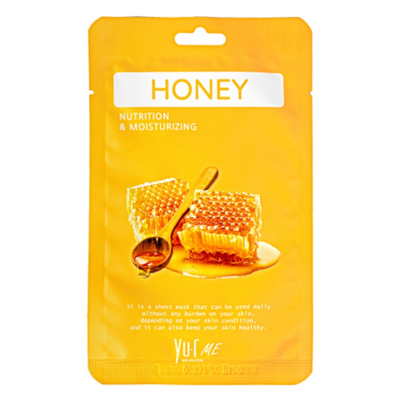 [YU.R] Маска для лица тканевая ЭКСТРАКТ МЁДА Me Honey Sheet Mask, 1 шт