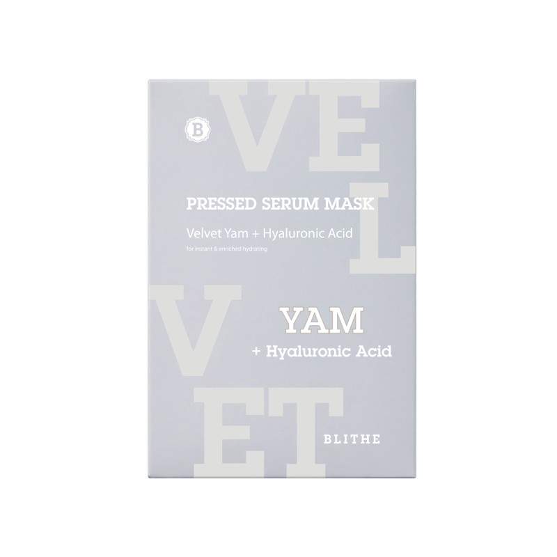 [BLITHE] Маска для лица тканевая БАРХАТНЫЙ ЯМС Pressed Serum Mask Velvet Yam+Hyaluronic Acid, 22 гр