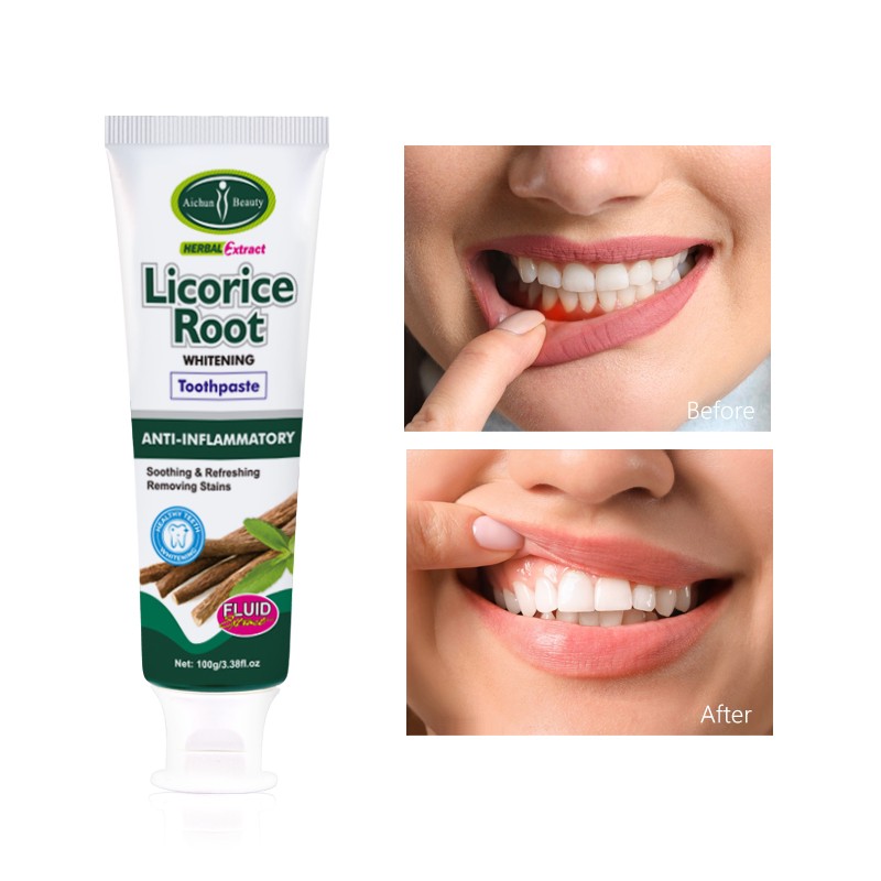 [AICHUN BEAUTY] Зубная паста против воспаления дёсен КОРЕНЬ СОЛОДКИ Licorice Root Ant-Allergic Toothpaste, 100 мл