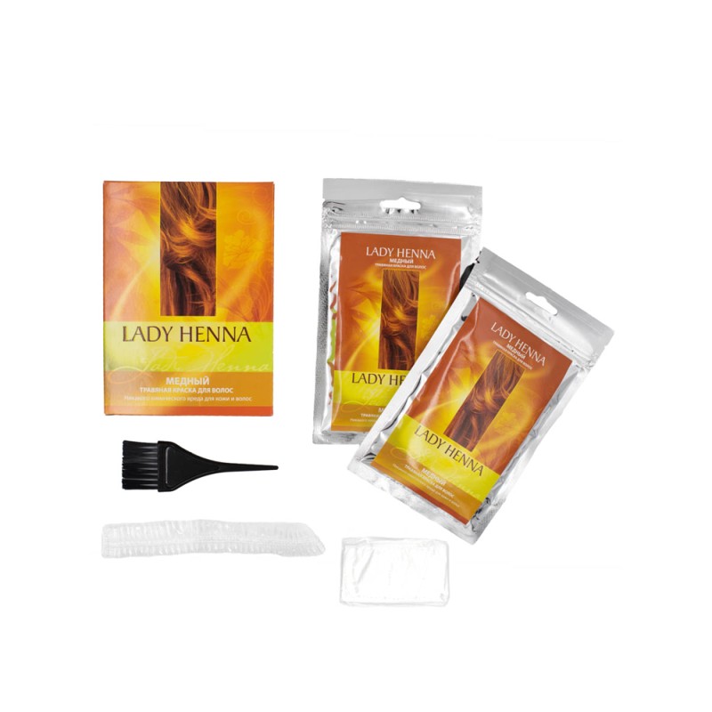 [LADY HENNA] Краска для волос МЕДНАЯ натуральная, 100 г
