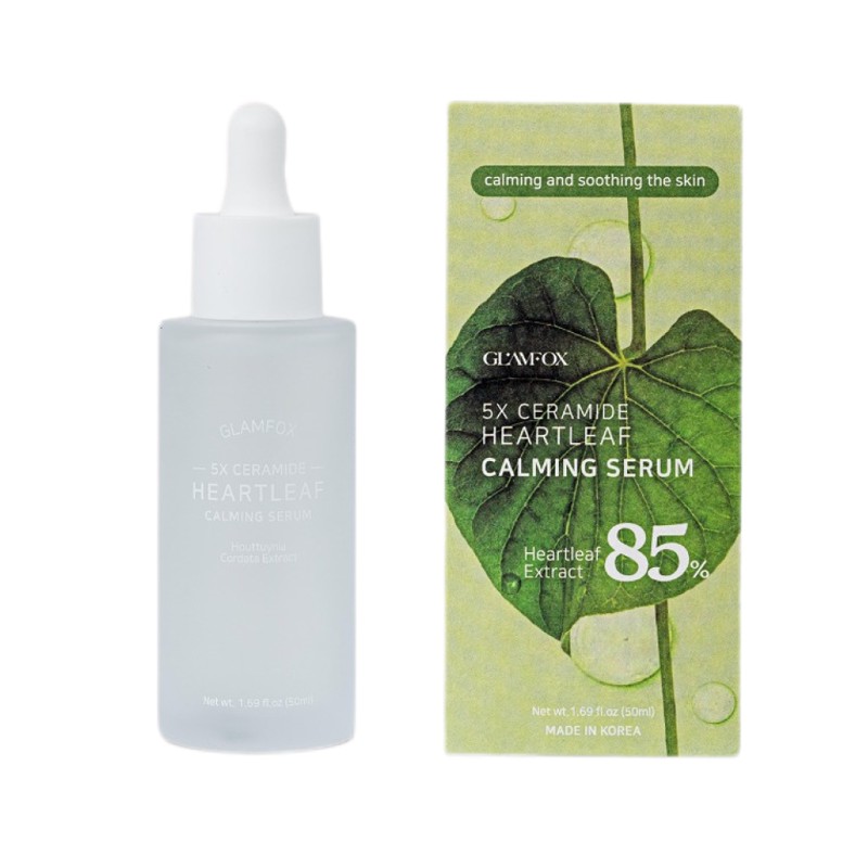 [GLAMFOX] Сыворотка для лица КЕРАМИДЫ И ХАУТТЮНИЯ успокаивающая 5Х Ceramide Heartleaf Calming Serum, 50 мл