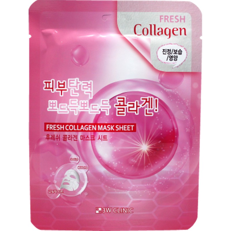 [3W CLINIC] Маска для лица тканевая КОЛЛАГЕН Fresh Collagen Tea Mask Sheet, 23 гр