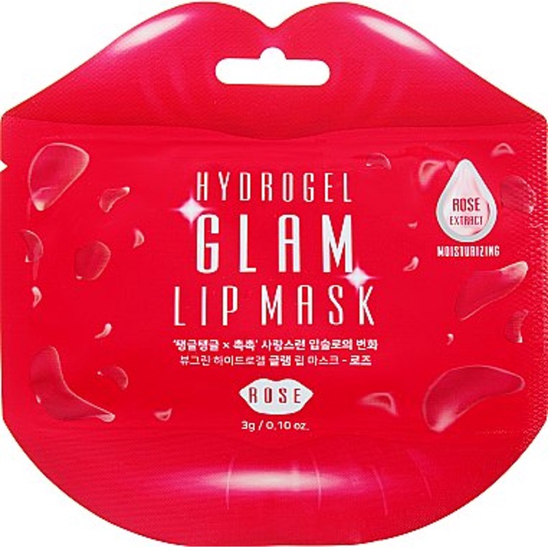 [BEAUUGREEN] Гидрогелевые патчи для губ РОЗА Hydrogel Glam Lip Mask Rose, 3 гр*1 шт