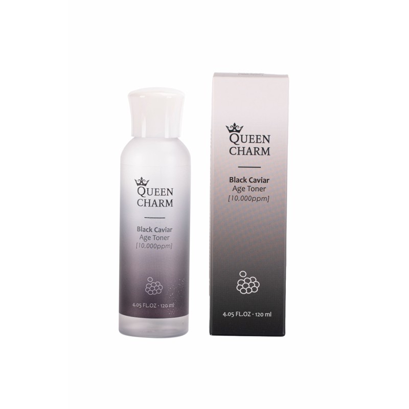 [QUEENCHARM] Тонер для лица ЭКСТРАКТ ЧЕРНОЙ ИКРЫ 1% омолаживающий Black Caviar Age Toner, 120 мл