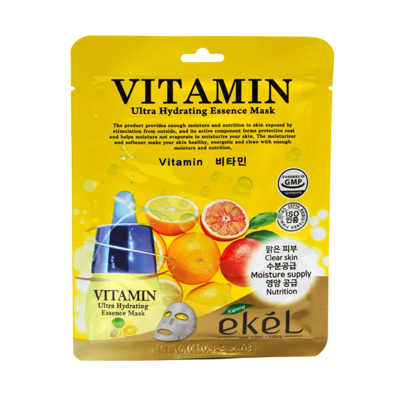 [EKEL] Маска для лица тканевая ВИТАМИН С Vitamin Ultra Hydrating Essence Mask, 25 мл