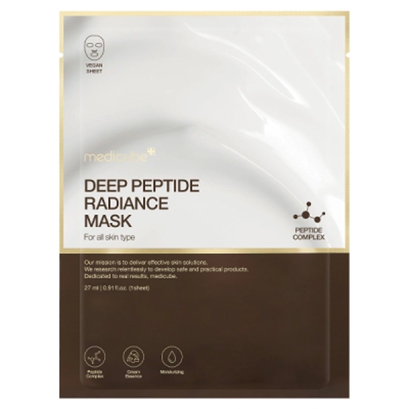 [MEDICUBE] Маска для лица тканевая придающая сияние ПЕПТИДЫ Deep Peptide Radiance Mask, 27 гр