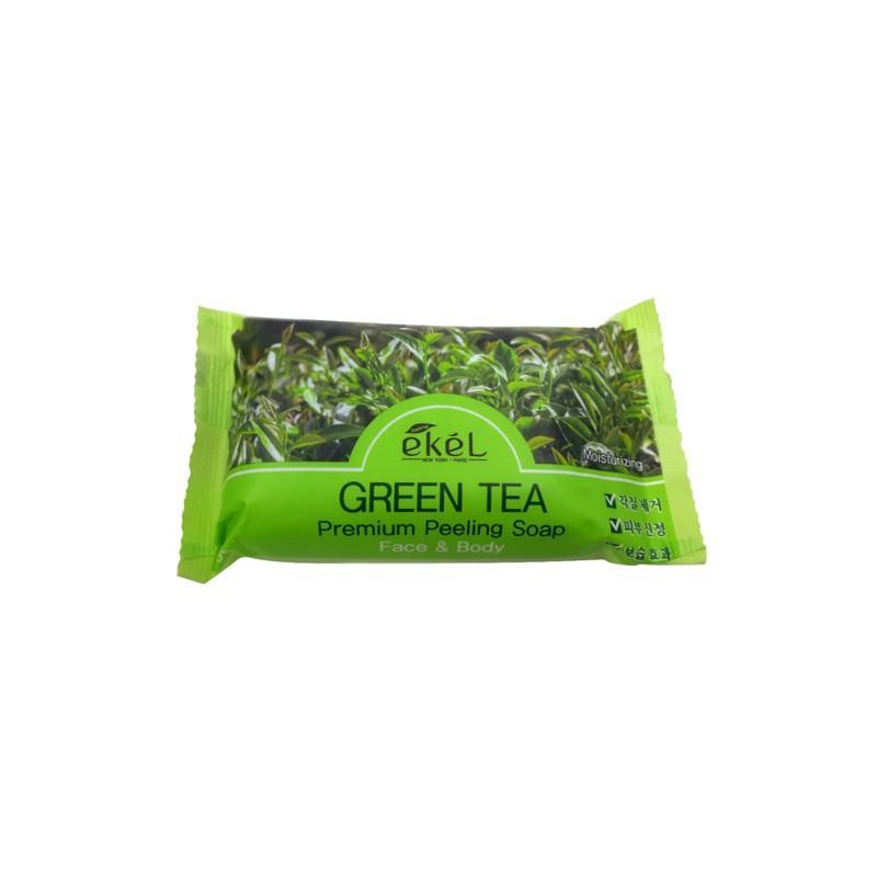 [EKEL] Мыло-скраб для лица и тела ЗЕЛЕНЫЙ ЧАЙ Premium Peeling Soap Green Tea, 150 г