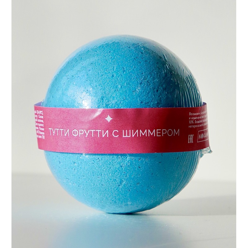 [NOKAMI] Бомбочка для ванн ТУТТИ ФРУТТИ с шиммером шипящая, 120 гр
