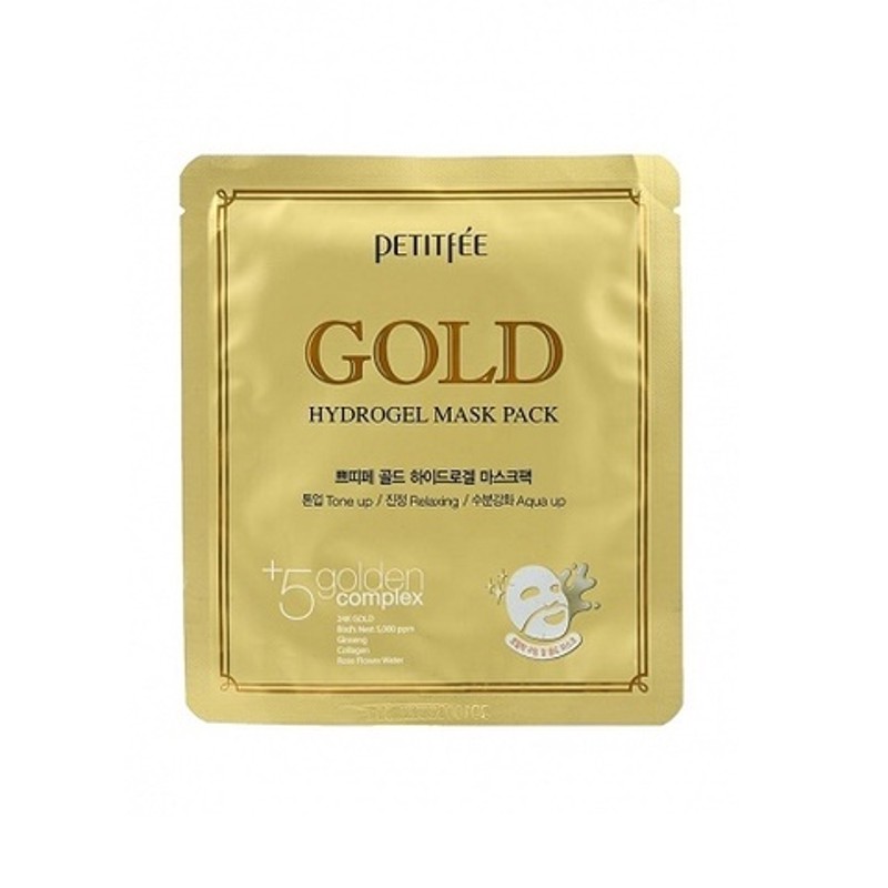 [PETITFEE & KOELF] НАБОР Гидрогелевая маска для лица ЗОЛОТО Gold Hydrogel Mask Pack, 5 шт
