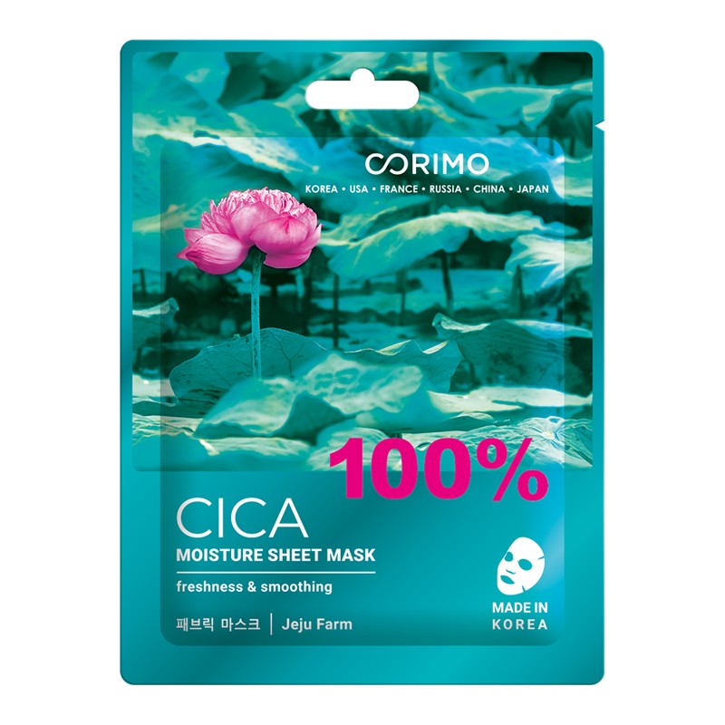 [CORIMO] Маска для лица тканевая УВЛАЖНЕНИЕ 100% Cica, 22 г