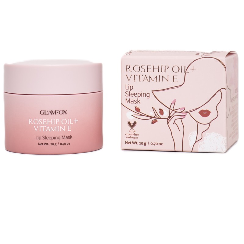 [GLAMFOX] Маска для губ ночная питательная МАСЛО ШИПОВНИКА И ВИТАМИНЫ Rosehip Oil Vitamin E Lip Sleeping Mask,