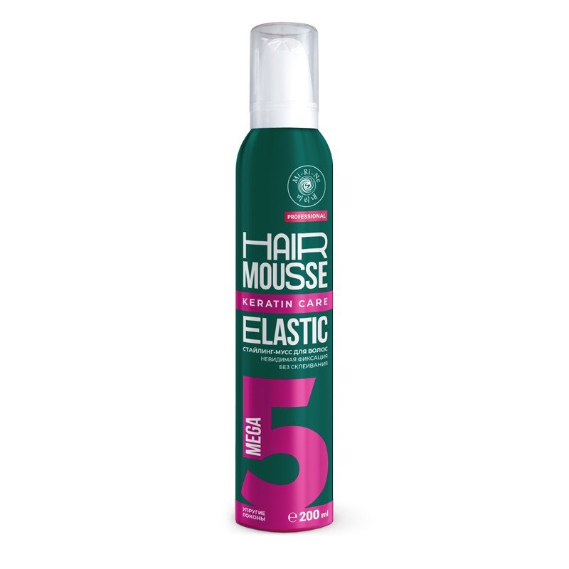 [MI-RI-NE] Мусс-стайлинг для укладки волос УПРУГИЕ ЛОКОНЫ Hair Mousse Keratin Care Elastic, 200 мл