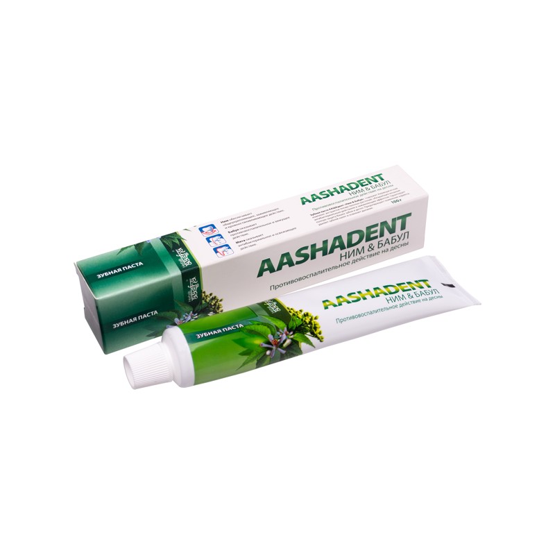 [AASHA HERBALS] Зубная паста НИМ-БАБУЛ защита десен, 100 г