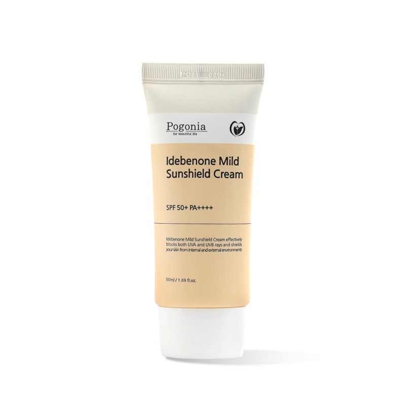 [POGONIA] Крем для лица солнцезащитный ИДЕБЕНОН Idebenone Mild Sunshield Cream SPF50 + PA++++, 50 мл