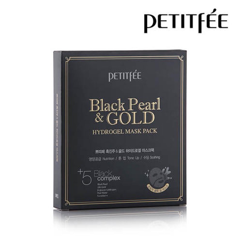 [PETITFEE & KOELF] НАБОР Гидрогелевая маска для лица ЖЕМЧУГ/ЗОЛОТО Black Pearl & Gold Hydrogel Mask Pack, 5 шт