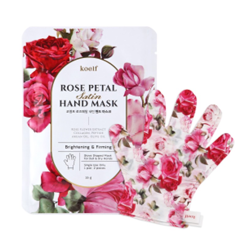 [PETITFEE & KOELF] [KOELF] Маски-перчатки для рук РОЗА Rose Petal Satin Hand Mask, 16 гр