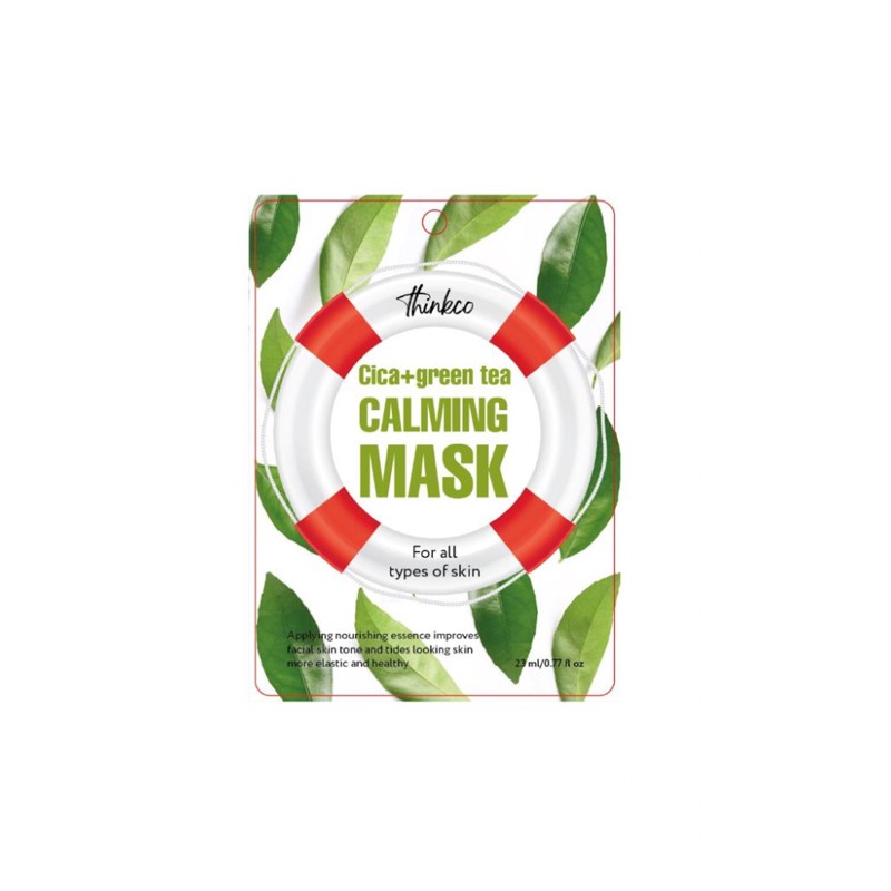 [THINKCO] Маска-салфетка для лица ЦЕНТЕЛЛА АЗИАТСКАЯ / ЗЕЛЕНЫЙ ЧАЙ Cica+Green Tea Calming, 23 мл