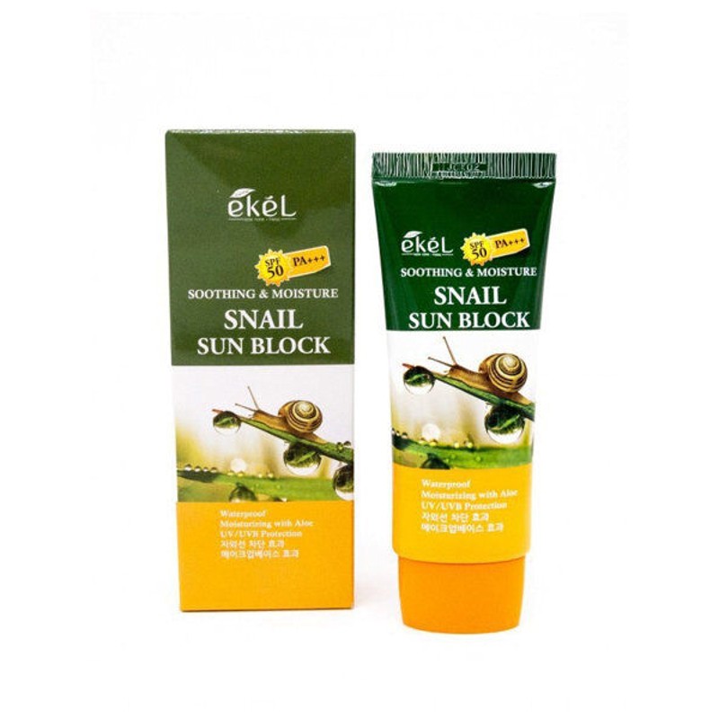 [EKEL] Крем солнцезащитный увлажняющий МУЦИН УЛИТКИ Soothing & Moisture Snail Sun Block, 70 мл.