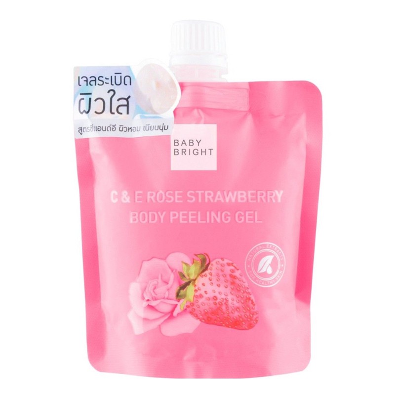 [BABY BRIGHT] Гель-скатка для тела КЛУБНИКА И РОЗА интенсивно очищающая, 200 мл