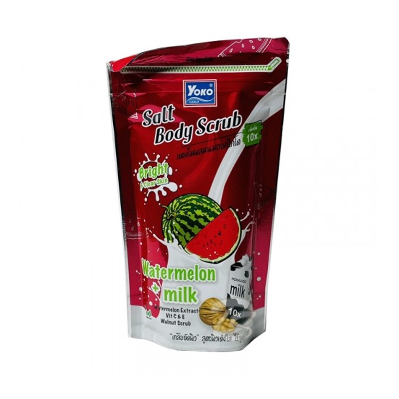 [YOKO] Скраб для тела солевой АРБУЗ И МОЛОКО с кожурой грецкого ореха Salt Body Scrub Watermelon+Milk, 350