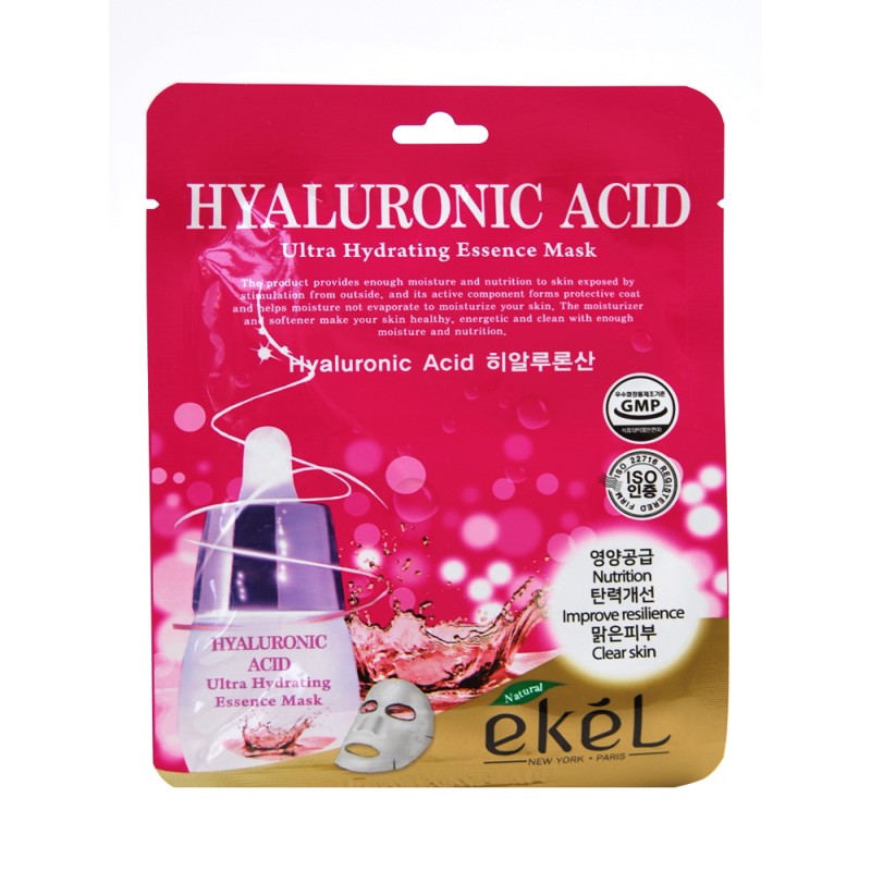 [EKEL] Маска для лица тканевая ГИАЛУРОНОВАЯ КИСЛОТА Hyaluronic Acid Ultra Hydrating Essence Mask, 25 мл