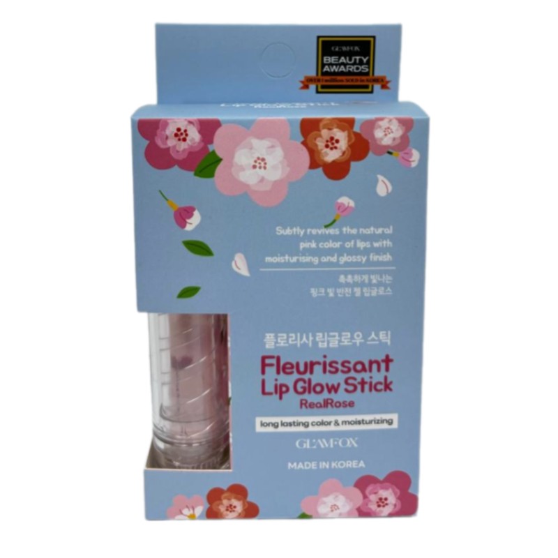 [GLAMFOX] Бальзам-тинт для губ УВЛАЖНЯЮЩИЙ с тающей текстурой Fleurissant Lip Glow Stick Real Rose GL 04, 3,3
