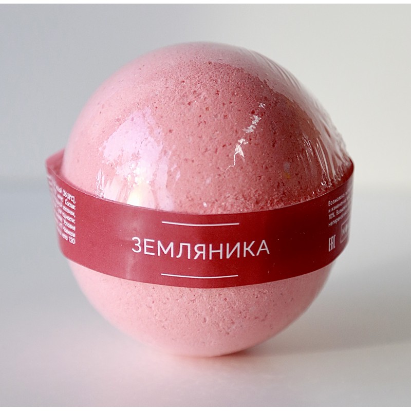 [NOKAMI] Бомбочка для ванн АРОМАТ ЗЕМЛЯНИКИ шипящая, 120 гр