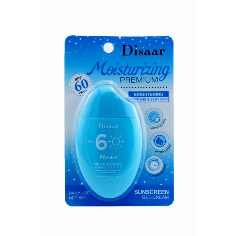 [DISAAR] Крем-гель для лица солнцезащитный ГИАЛУРОНОВАЯ КИСЛОТА SPF 60/PA+++, 50 гр