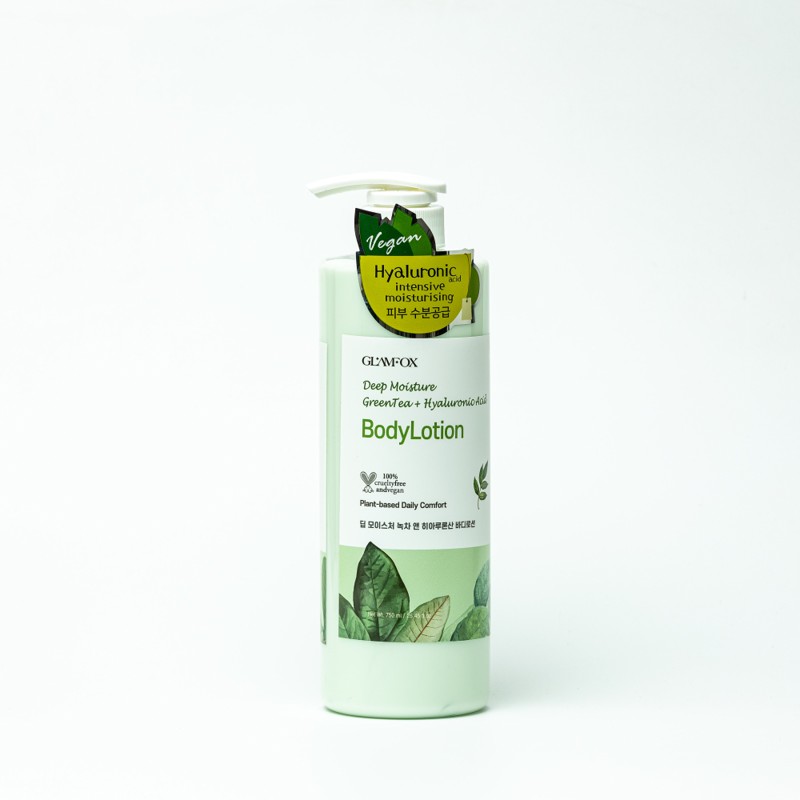 [GLAMFOX] Лосьон для тела ЗЕЛЕНЫЙ ЧАЙ Deep Moisture Green Tea Hyaluronic Acid Body Lotion, 750 мл