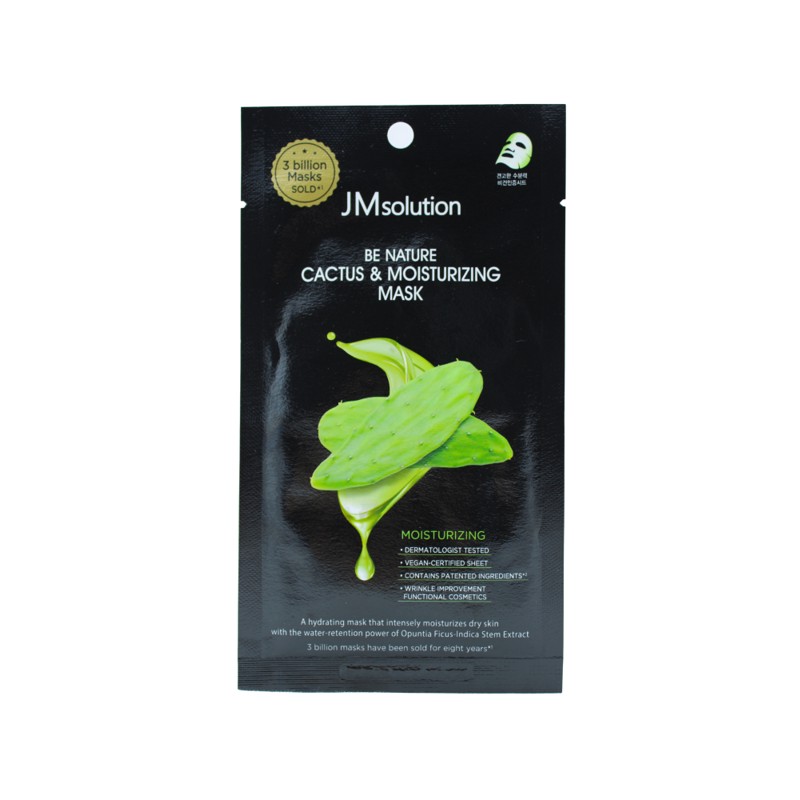 [JMSOLUTION] Маска для лица тканевая КАКТУС увлажняющая Be Nature Cactus & Moisturizing Mask, 24 мл