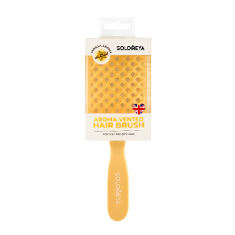 [SOLOMEYA] Расческа для волос вентилируемая АРОМАТ ВАНИЛЬ Aroma-Vented Hair Brush Vanilla, 1 шт
