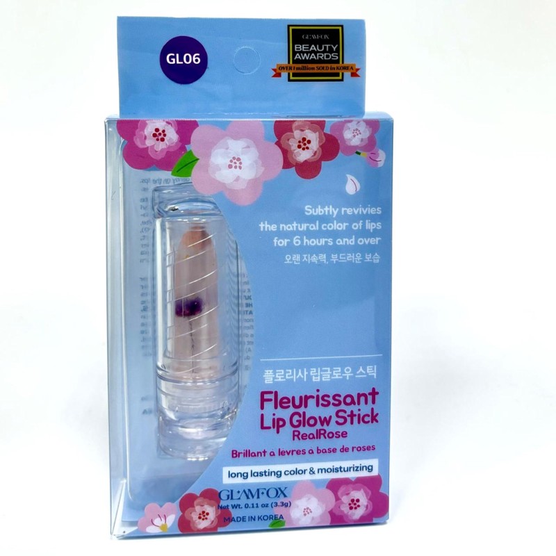 [GLAMFOX] Бальзам-тинт для губ УВЛАЖНЯЮЩИЙ с тающей текстурой Fleurissant Lip Glow Stick Real Rose GL 06, 3,3