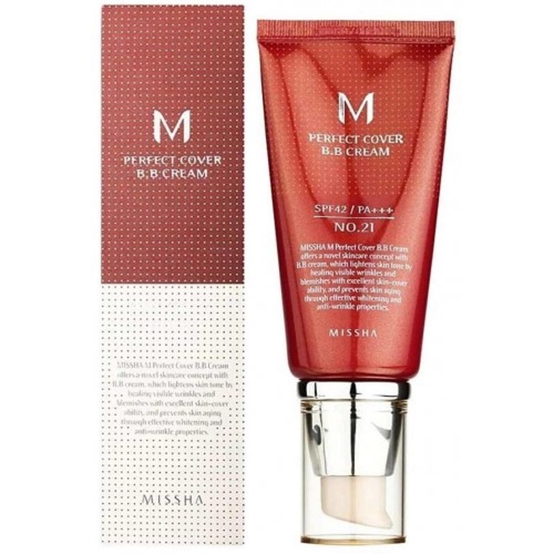 [MISSHA] Тональный BB крем для лица M Perfect Cover BB Cream SPF42+ PA+++ (Тон 21), 50 мл