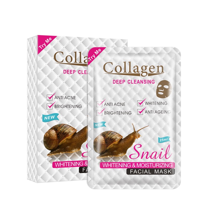 [PEI MEI] Маска для лица тканевая КОЛЛАГЕН И МУЦИН УЛИТКИ регенерирующая Snail & Collagen Facial Mask Sheet, 2