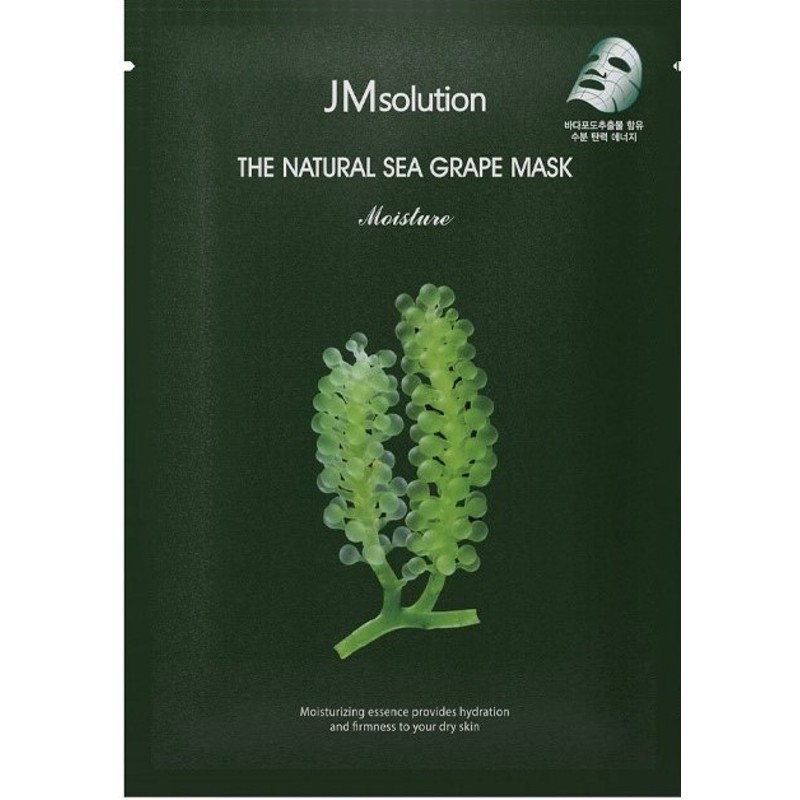 [JMSOLUTION] Маска для лица тканевая ЭКСТРАКТ МОРСКОГО ВИНОГРАДА увлажняющая The Natural Sea Grape Mask Moisture,