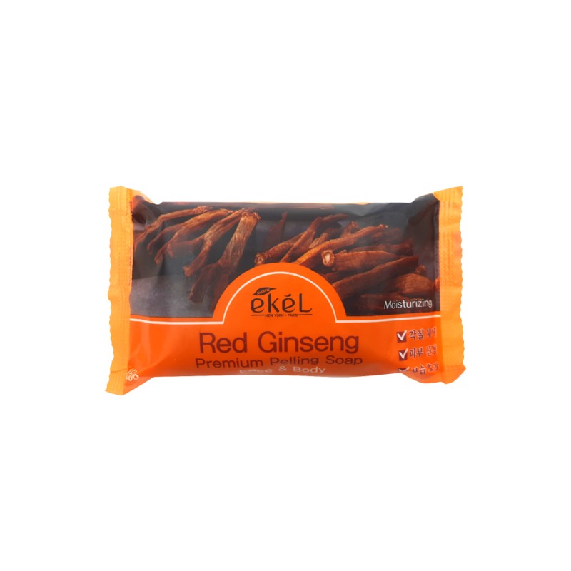 [EKEL] Мыло-скраб для лица и тела КРАСНЫЙ ЖЕНЬШЕНЬ Premium Peeling Soap Red Ginseng, 150 г