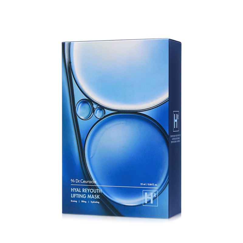 [DR. CEURACLE] НАБОР Маска для лица тканевая ПОДТЯГИВАЮЩАЯ Hyal Reyouth lifting mask, 10 шт. х 25 мл