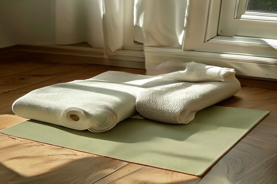 Yoga and Stretching Mat for Office Mornings, Evenings, and Work Trips
