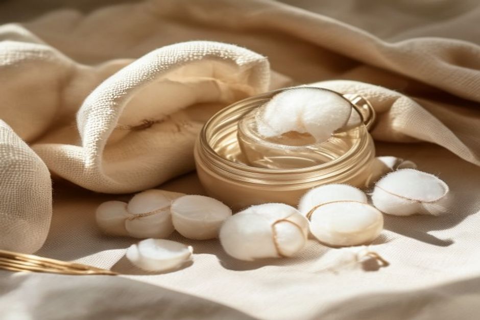 Close-up still life of cosmetic textures