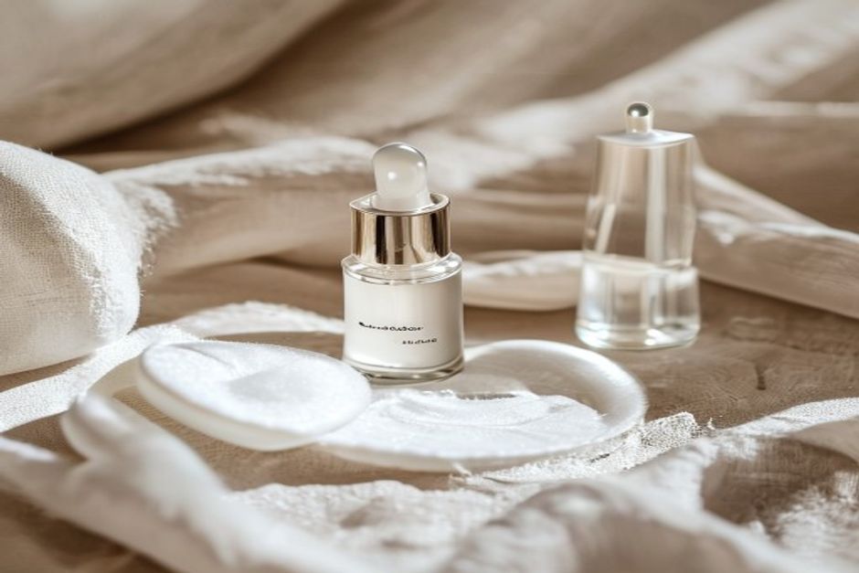 Close-up still life of moisturizer texture smear